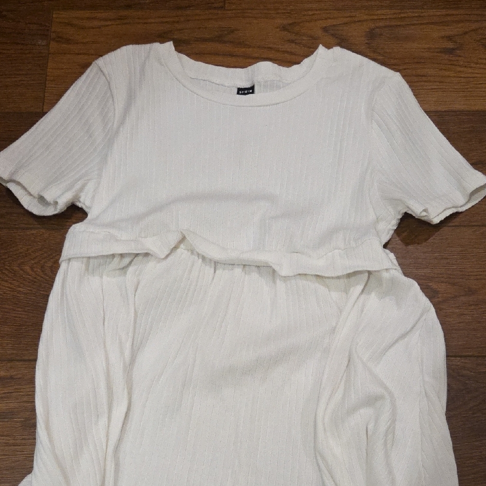 SHEIN White Ribbed Knit Top